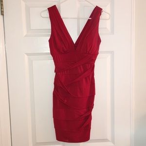 Red bodycon mini dress